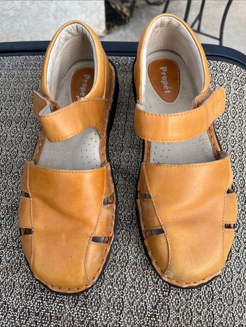 Propet Womens Brown Leather Sandals